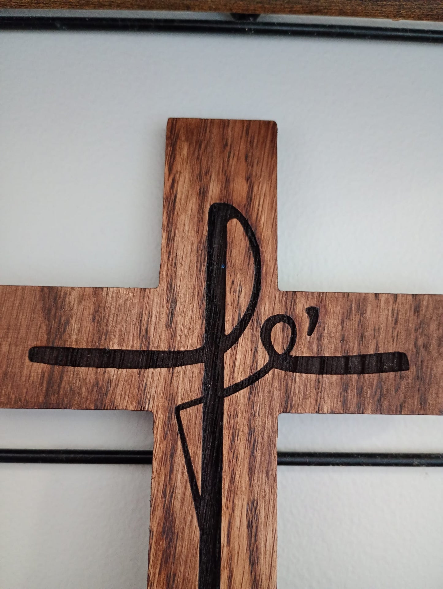 Engraved Red oak cross